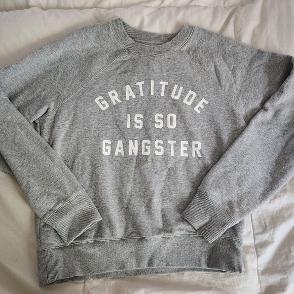 Spiritual Gangster Gratitude Is So Gangster Sweatshirt Size Med Gray - Picture 1 of 8